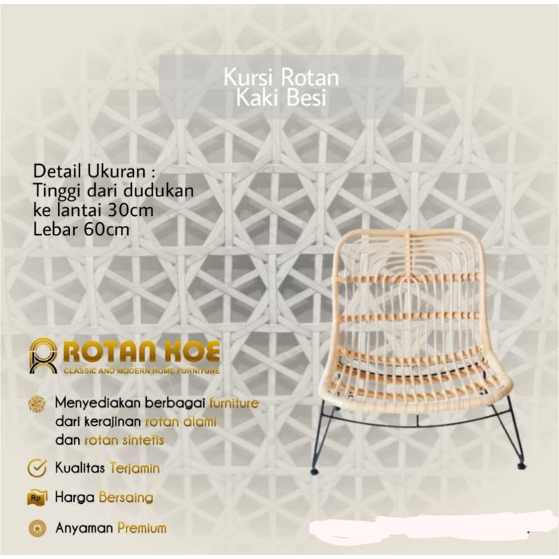 Kursi Teras Rotan Kombinasi Besi Kursi Teras Cafe Kursi Lesehan Rotan alami