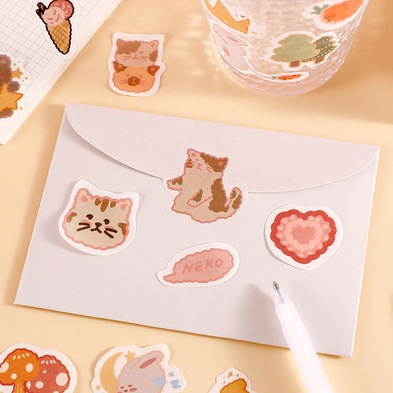 imoda 30 lembar / pack Stiker Kartun Lucu DIY Dairy Scrapbooking Dekorasi Alat Tulis-3