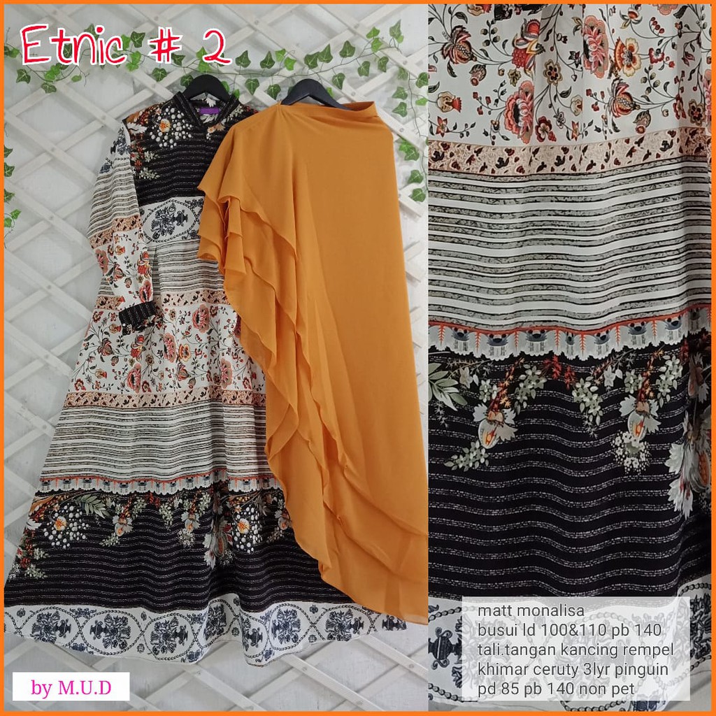 Etnic Syarii bahan monalisa india khimar ceruty 3 layer