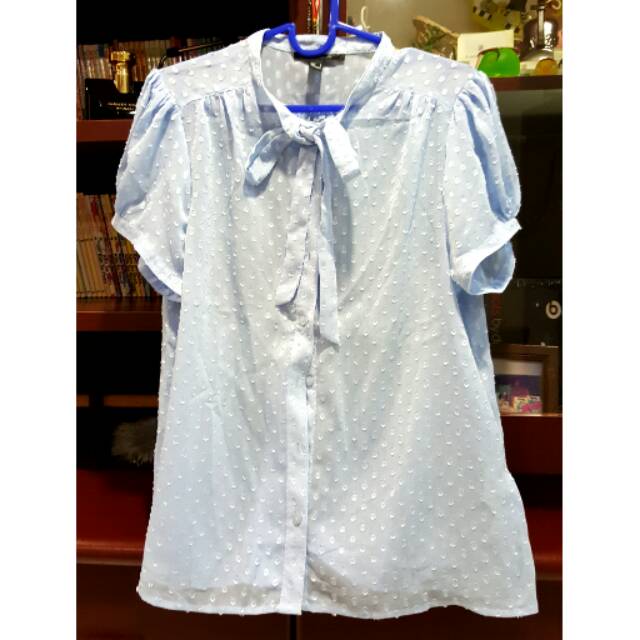 Mango Suit Baby Blue Ribbon Shirt