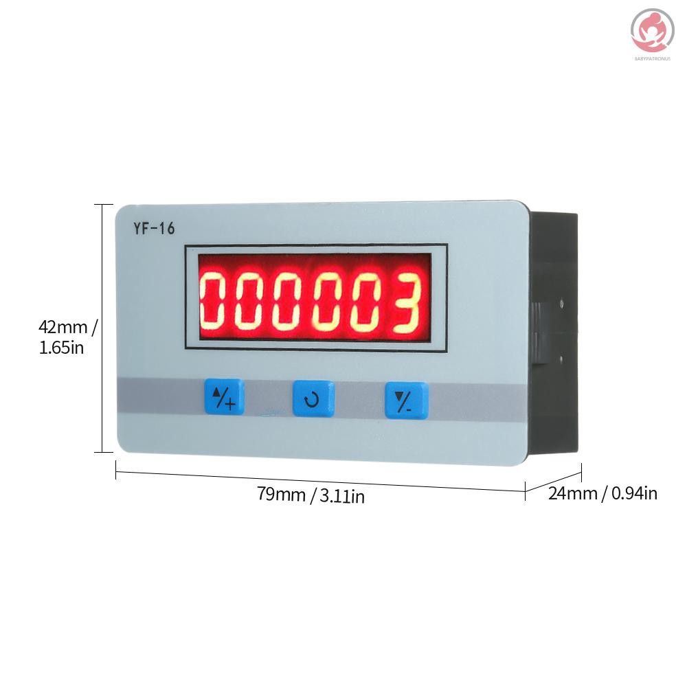 Mini LED Digital Counter Module DC/AC5V~24V Electronic Totalizer with NPN and PNP Signal Interface 1~999999 Times Counting Range