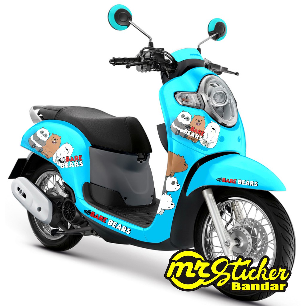 Decal scoopy full body Full Blok Decal Scopy Dekal New Fi 2017 2018 2019 2020 Bare bears biru muda