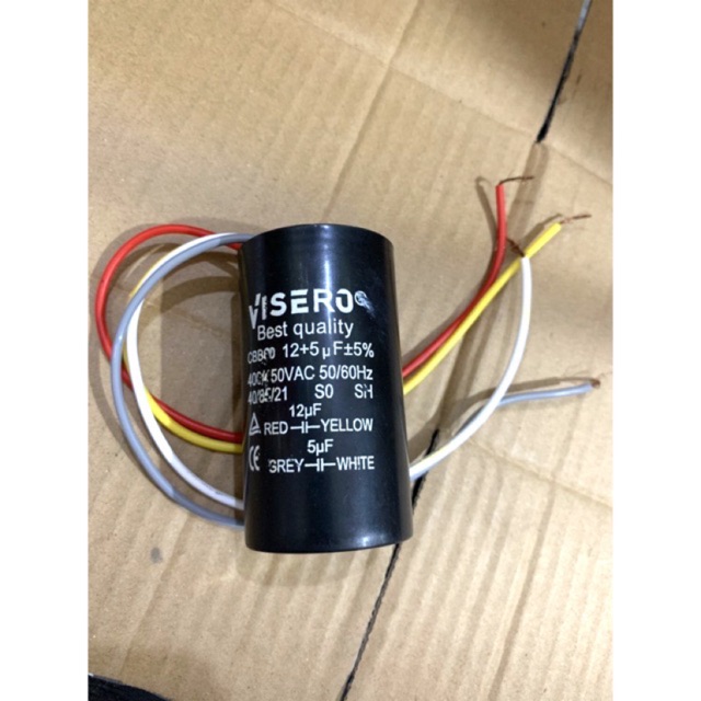 CAPACITOR CAPASITOR Kapasitor bulat 12uf + 5uf 12 + 5 uf 12+5 uf kapasitor 4 kabel kapasitor mesin c