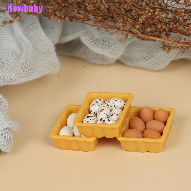 (Newbaby) Mainan Miniatur Telur Skala 1: 12 Untuk Aksesoris Dapur Rumah Boneka