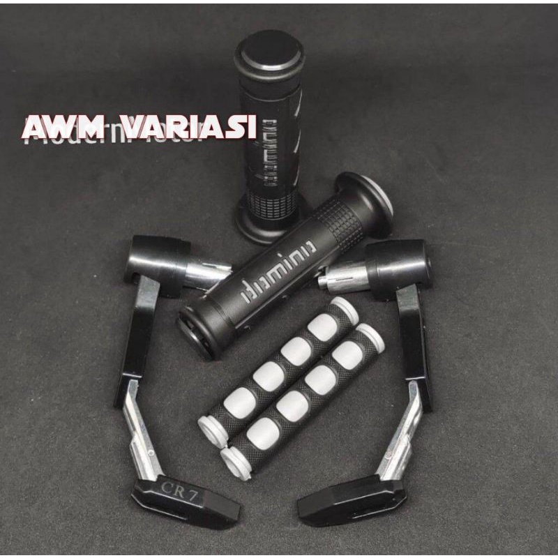 PAKET ACC STANG proguard robot + handgrip  sisik + karet handle 3in1 bisa buat semua motor