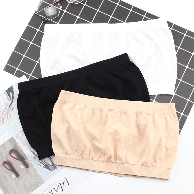 Kemben Bandeau Bra Polos Tanpa Cup Busa Soft Import