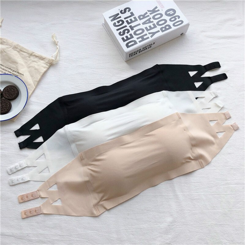 FYGALERYSURABAYA BRA527 Bra Tanpa Tali Bandeau Tanpa Kawat Tali Silang Kait One Piece Bra Olahraga