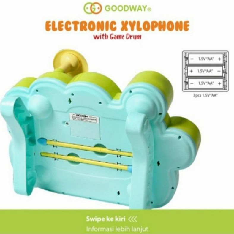 GOODWAY Electric Xylophone with Drums Mainan Musik Bayi Baby Drums