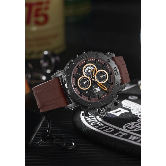 TRENDING JAM TANGAN T5 H 3865G Original Jam Tangan Pria Chronograph Aktif Tanggal Aktif