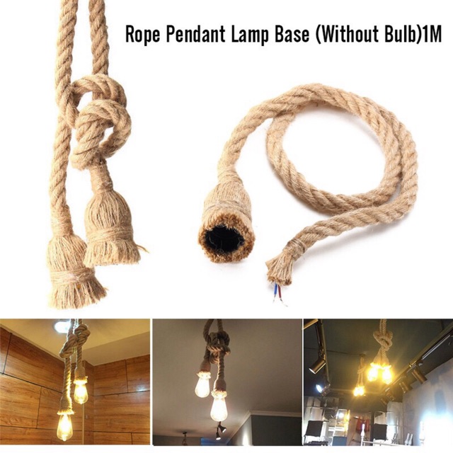 FITING LAMPU gantung modern tali tambang 1meter 1fiting
