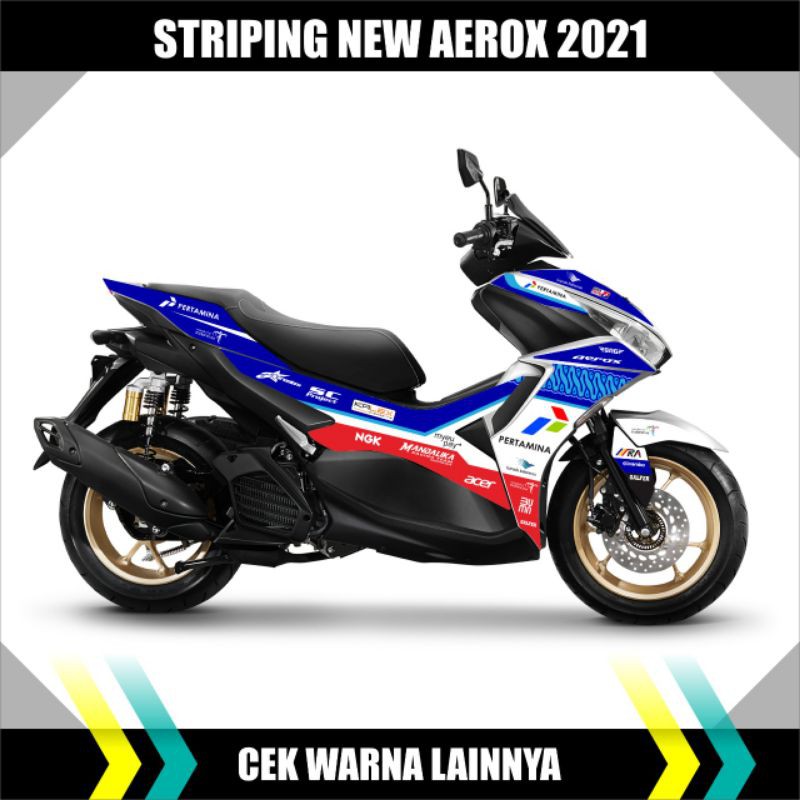 Striping New AEROX 2021 -  Sticker Striping Variasi PERTAMINA MANDALIKA - list YAMAHA AEROX