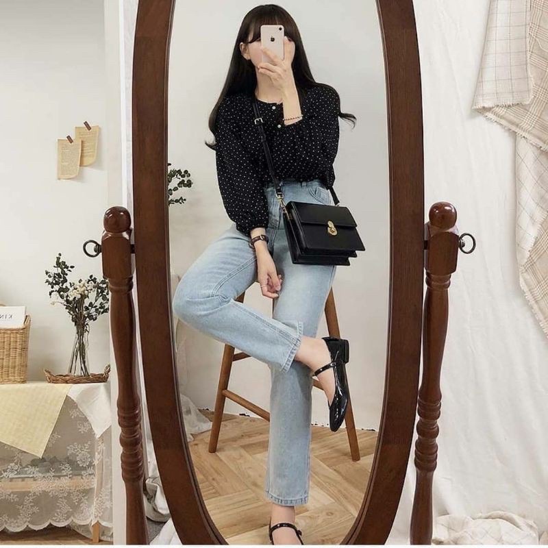 BEFAST - ZSO OOTD Blouse BILLIE / KAYOUNG BLOUSE | MISAN BLOUSE / Blouse Wanita / Atasan Lengan Panjang / Blouse Polkadot / Fashion Wanita Remaja Ala Korean Style / Termurah / Terbaru 2022