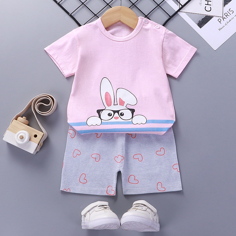 TSC  -  DDA1 SETELAN ANAK 0-2 TAHUN SETELAN BAYI PIYAMA BAYI BAJU PENDEK DAN CELANA PENDEK 1-16