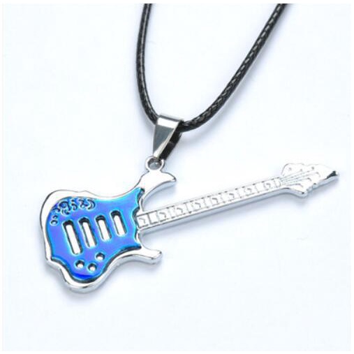 Korean Guitar Couple Necklace Music Lovers Stainless Steel Jewelry Necklace