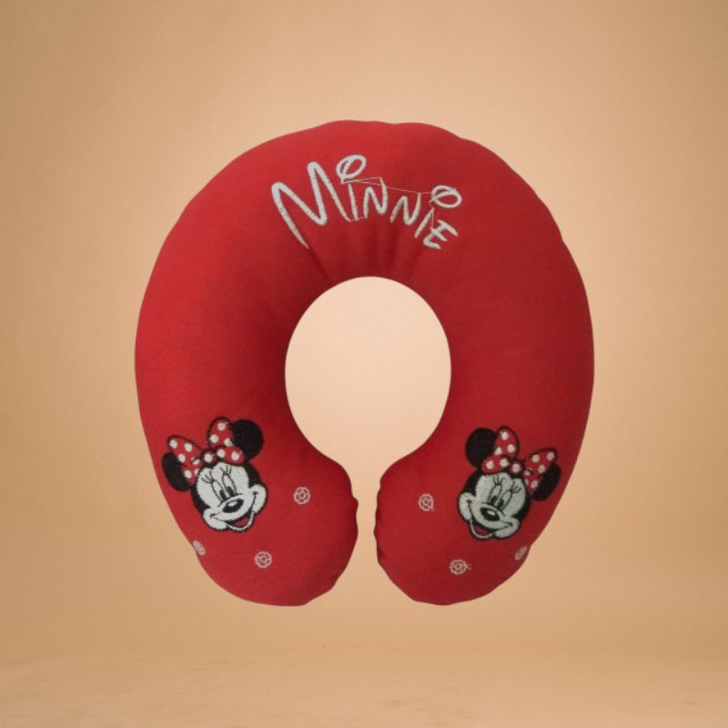 Bantal Leher Karakter Minnie Mouse Bahan Velboa isi Darcon