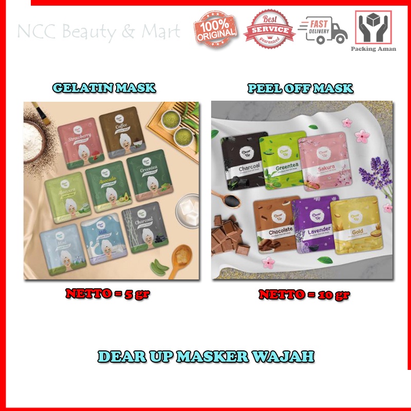 [BPOM] * NCC * Dear Up Gelatin Mask Komedo Bubuk Organik Dan Premium Peel Off Masker Wajah