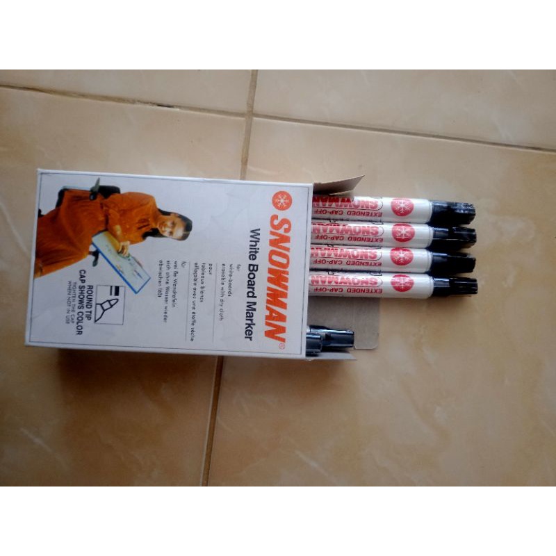 

Spidol snowman BG 12 board matker hitam