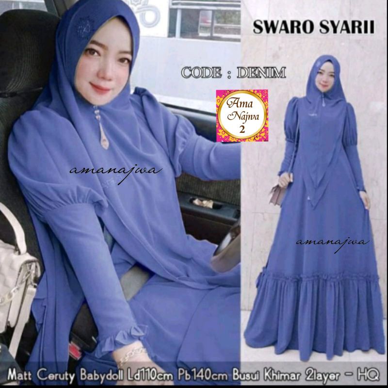 FASHION SOLO TERBARU PAKAIAN WANITA/SETELAN GAMIS SYAR'I DEWASA BUSUI TERBARU CERUTY BABYDOLL PUTIH 