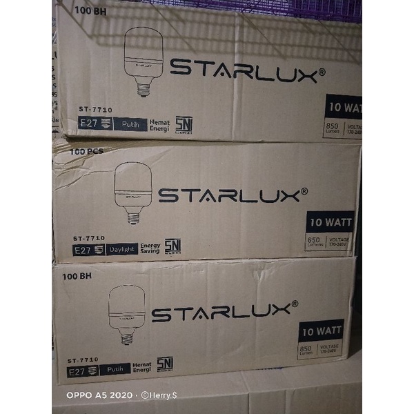Lampu LED starlux 10 Watt 100 pcs