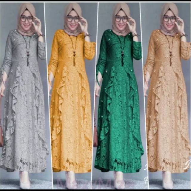 Gamis brukat model kekinian