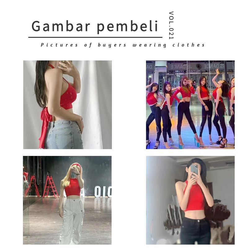 Suhao Neck sling tanpa lengan desain wanita rasa gadis kecil merah panas pendek hiruk pikuk terbuka tanpa lengan atas musim panas