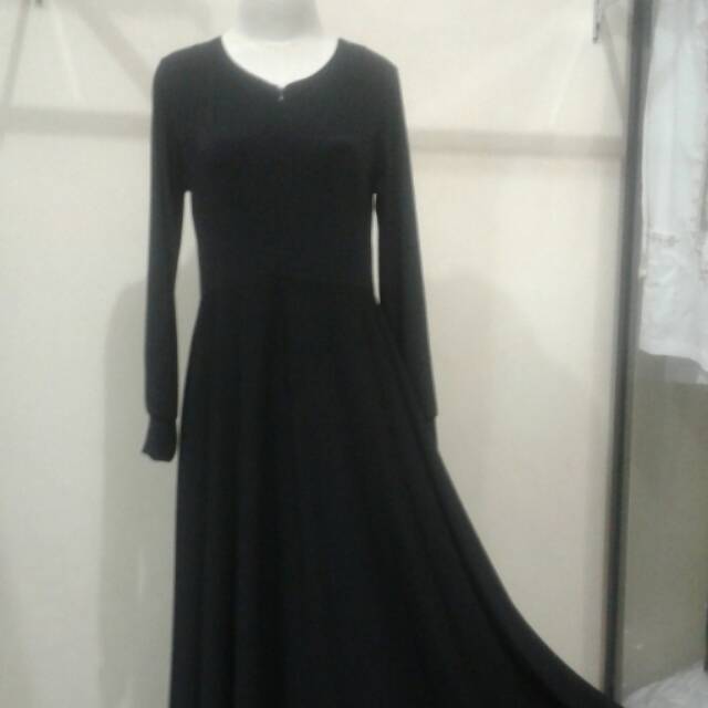 Gamis jersey polos tebal