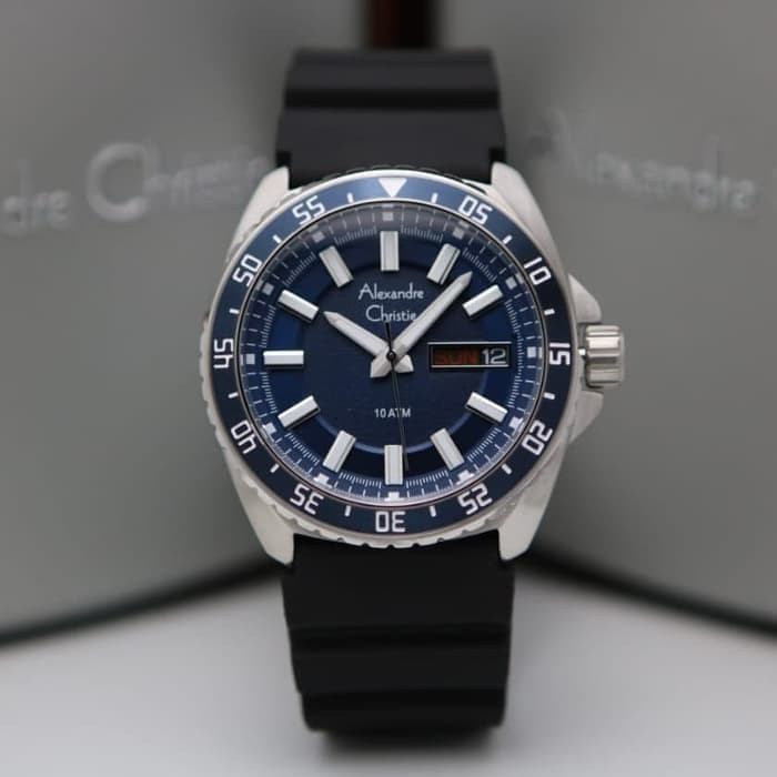 PROMO Power Merchant jam tangan pria alexander cristie ac6541 silver blue best seller