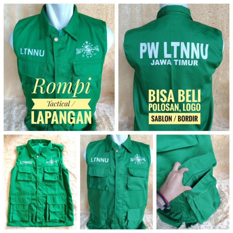 Rompi taktical lapangan logo bordir NU Indonesia bisa costum logo