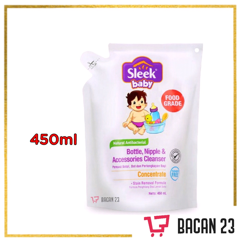 Sleek Baby Bottle Nipple and Accessories Cleanser ( 450 ml ) / Sabun Pencuci Botol / Bacan 23