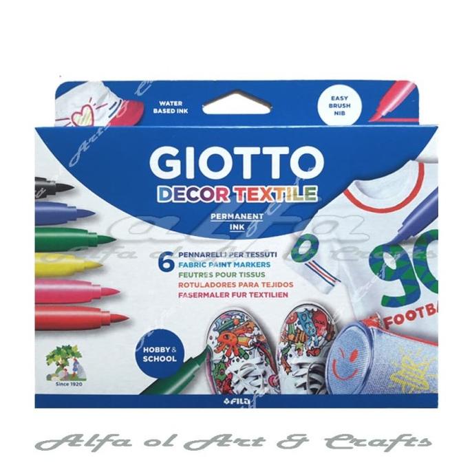 

(BISA COD) GIOTTO Decor Textile 6 Colours - Paint Markers - Spidol Kain 6 Warna EKSLUSIF Kode 970