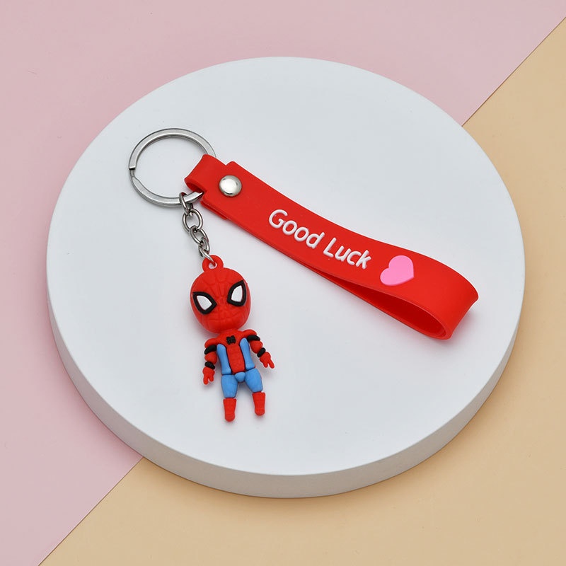 XiaoboACC Gantungan Kunci Desain Kartun Marvel The Avengers Captain America Spiderman