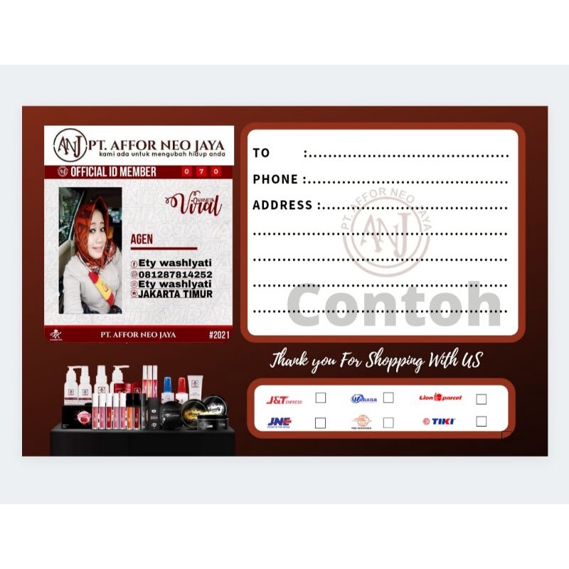 

label pengiriman ANJ