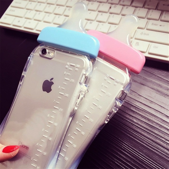 FOR IPHONE 7 PLUS -SOFT JELLY CASE CUTE BOTTLE MILK BABY BOTOL DOT