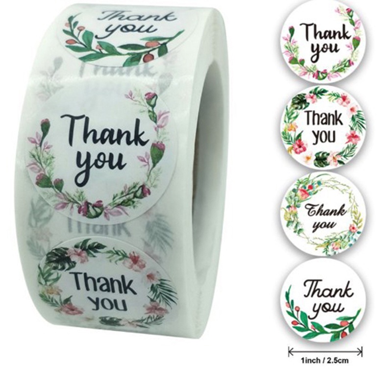 &lt; E2id &amp; &gt; 500Pcs / roll Stiker Label Segel Tulisan Thank You