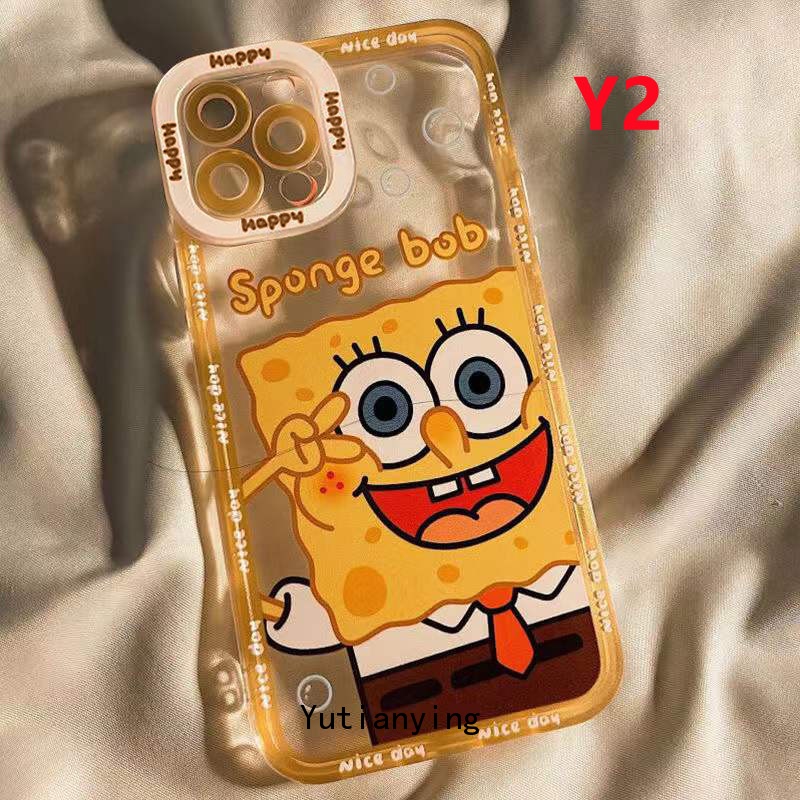 Soft Case Tpu Transparan SpongeBob Untuk Vivo Y33S Y75 V21 V23 V23E Y20i Y12 Y11 Y21 Y17 Y15 Y53S Y15A Y51A Y21S Y20 Y15S Y11S Y51