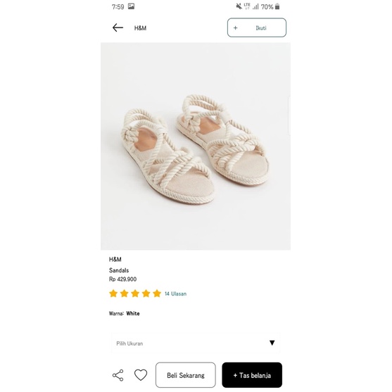 Preloved sandal pantai H&M Biru