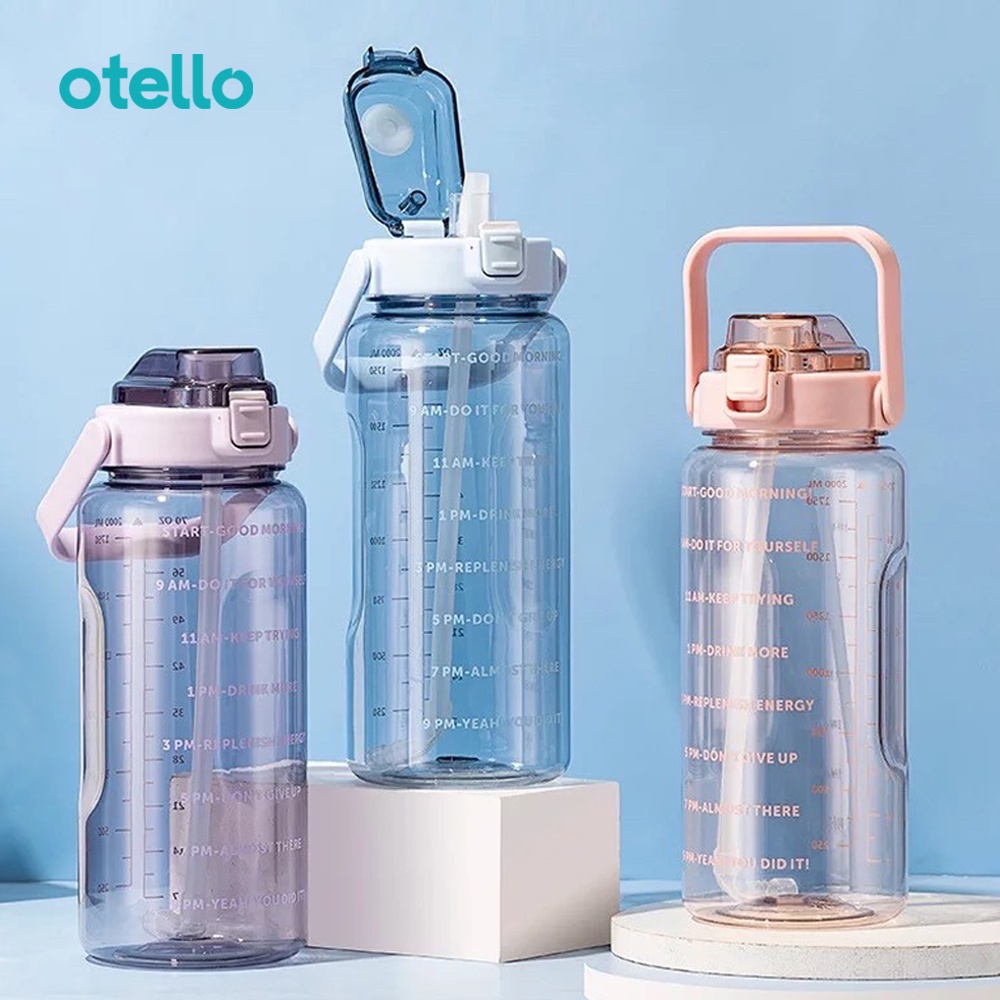 Titan Botol Minum 2 Liter Otello Bottle Air Minum Motivasi 2L Premium 2 Litre Transparan