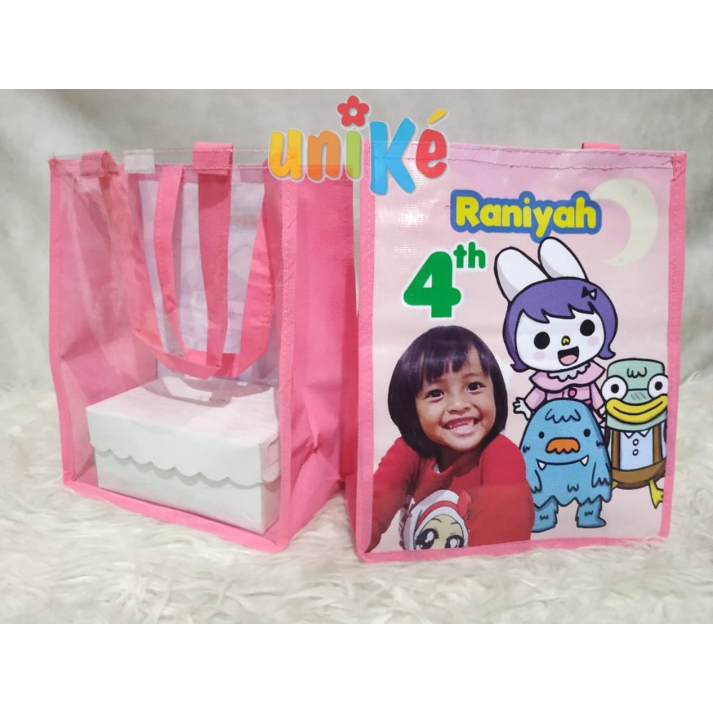 Tas Spunbond FP MIKA Custom Request Cetak NAMA dan Foto Goodie Bag Sovenir Ulang Tahun Anak Bingkisan Parcel Ultah-1