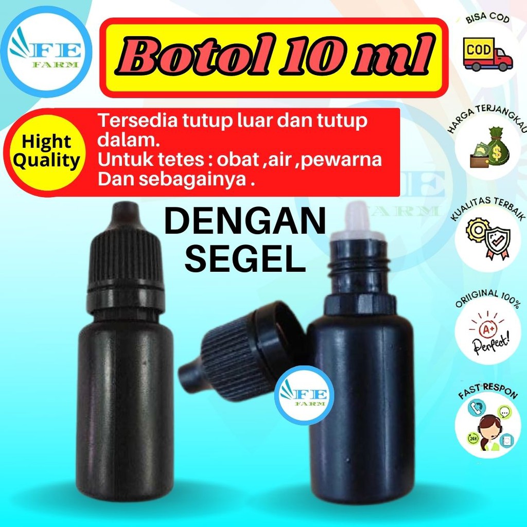 Botol Tetes 10ml Segel Botol Tetes 10ml Hitam Botol Tetes 10ml Natural Botol Tetes 10ml Hdpe FEFARM