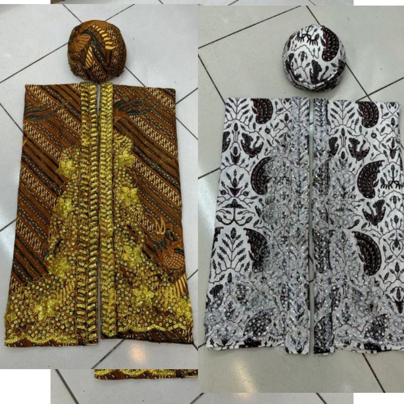 Kain batik wiron payet sepasang/kain batik pengantin