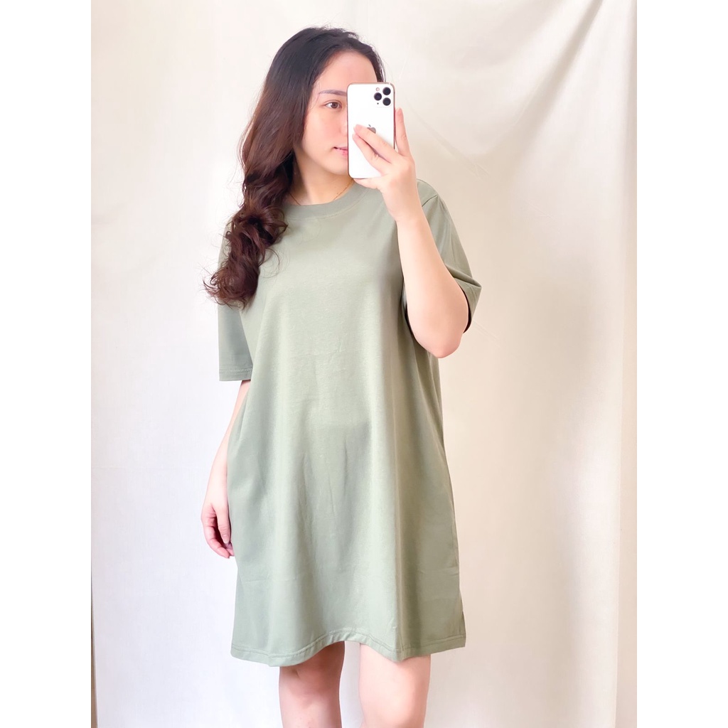 Midi Dress Jumbo Oversize Shirt Dress Polos Dress Bigsize Dress Pocket