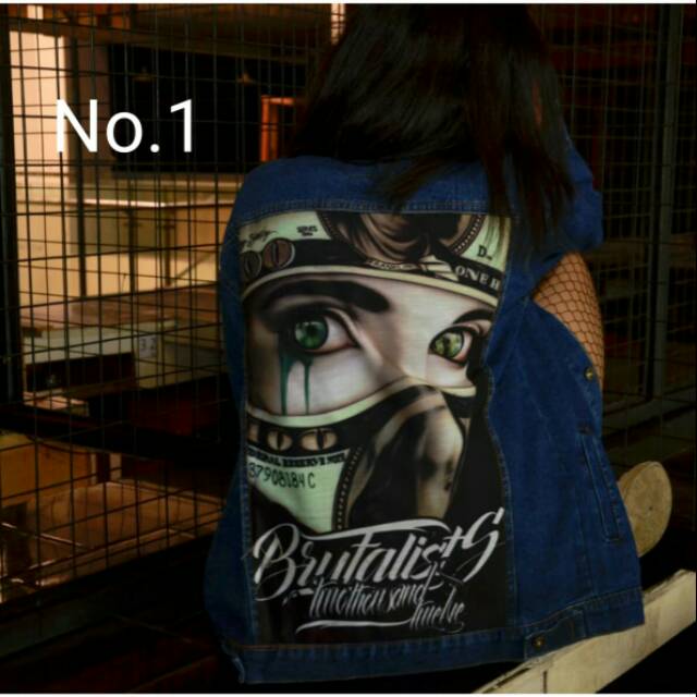 JAKET JEANS PRINTING BRUTALIST DENIM