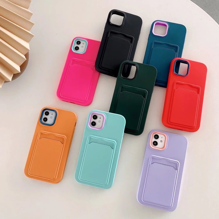 colourful card holder case iphone  7 8 x xr xs max 11 12 13 pro max