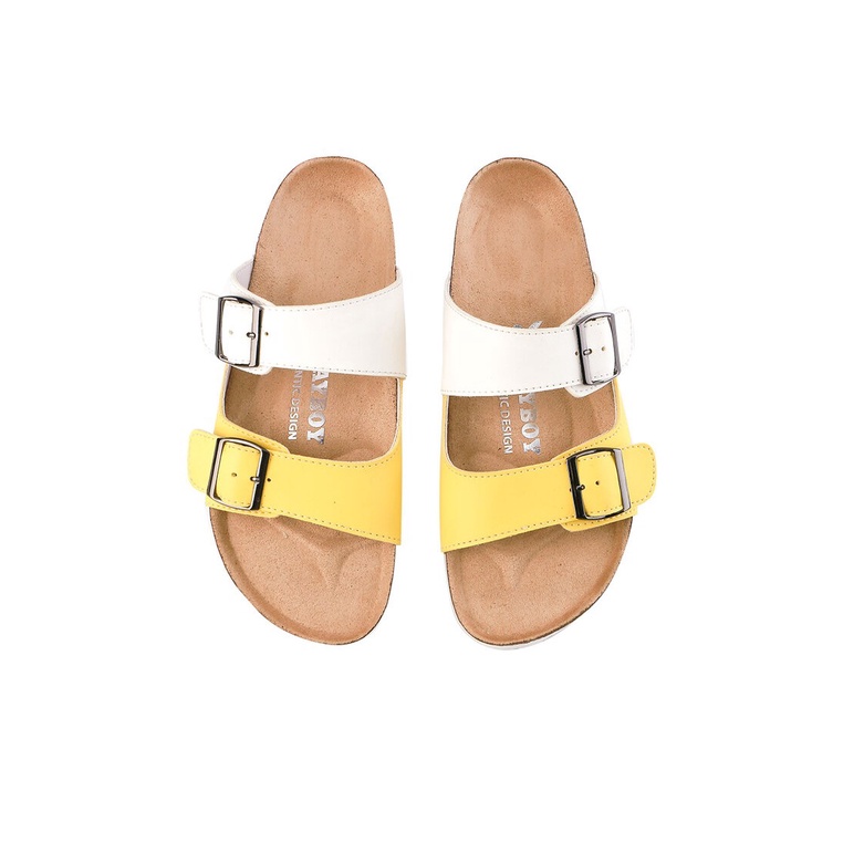 SANDAL SLIDE PLAYBOY WANITA ORIGINAL CASUAL BRANDED ASLI KUNING PLW01