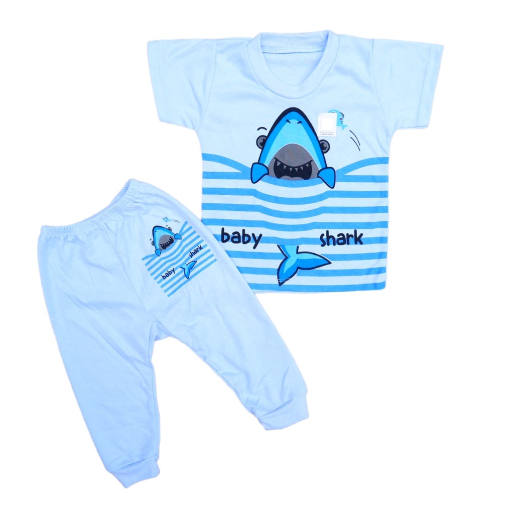 Set Baju Bayi Katun Double Premium Setelan Baju Pendek Celana Panjang Pampers Kiwari