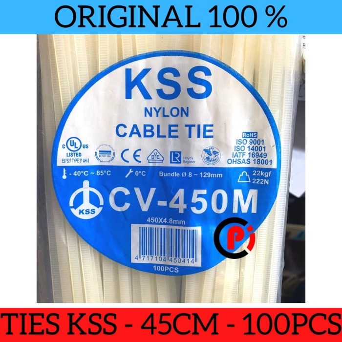 Original KSS 100 PCS CV450 Kabel Tis 450mm 45cm x 4.8mm Zip Tie Ties