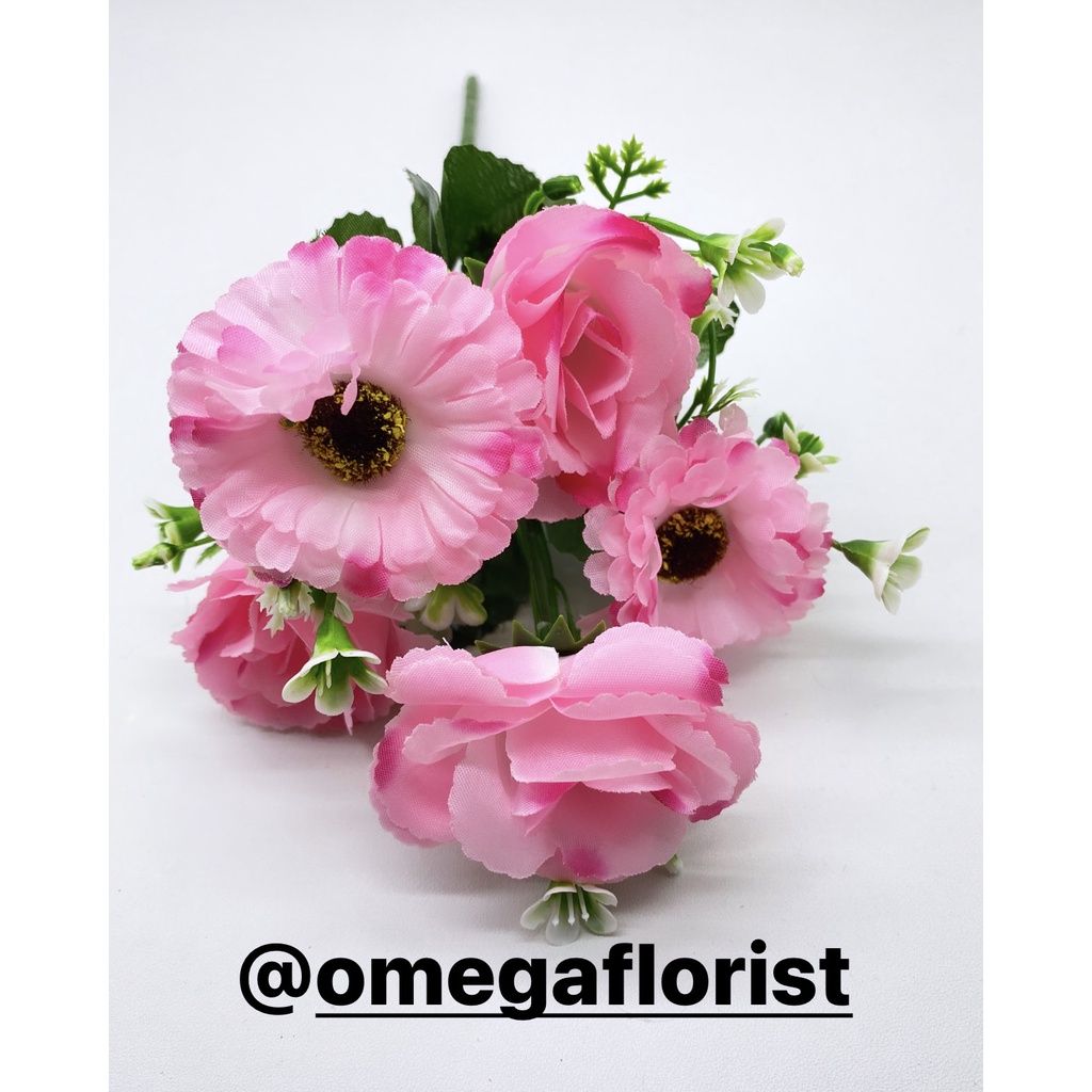 Bunga Mawar Daisy Artificial Bunga Artificial/Bunga Plastik/Bunga Dekorasi/Dekorasi Pernikahan/Pernikahan-Pink Muda