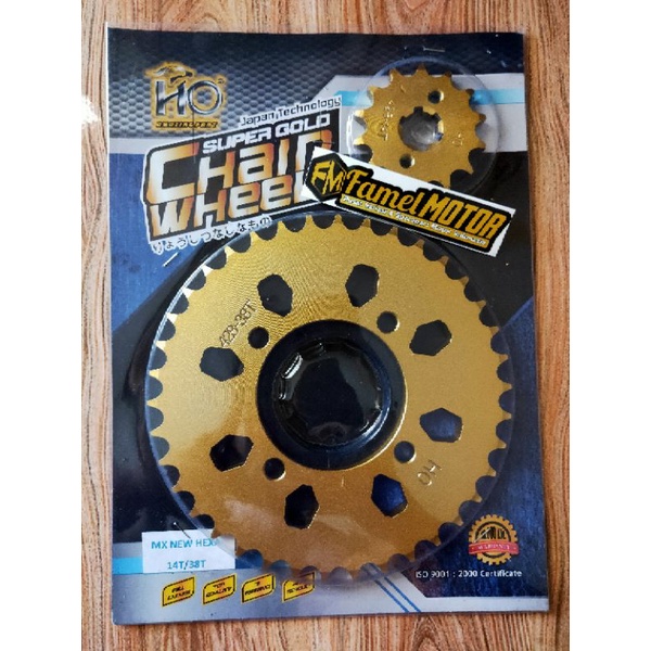 GEAR JUPITER MX NEW 14/38 428 / GEAR MODEL SSS JUPITER MX NEW / GEAR GOLD HO