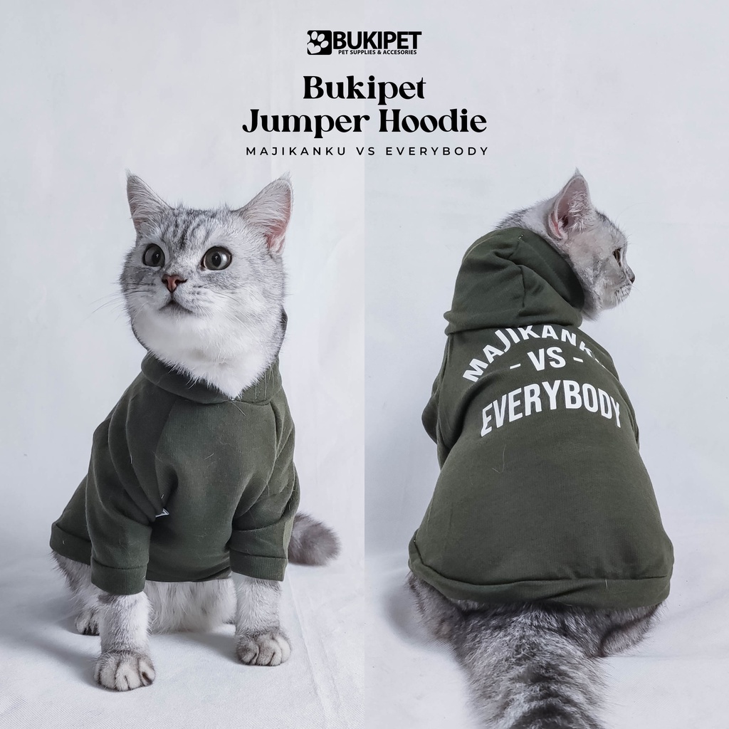 baju kucing anjing kelinci monyet lucu cowok cewek aksesoris hewan kecil - HOODIE MAJIKANKU VS EVERYBODY