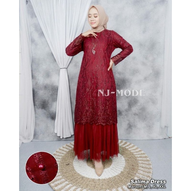 IndahKebaya | GAMIS MAXY TILLE MIX TUTU / KEBAYA GAMIS DRESS OUTFIT MUSLIMAH / BAJU WANITA TERMURAH